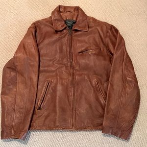 Filson men’s leather jacket. Size large